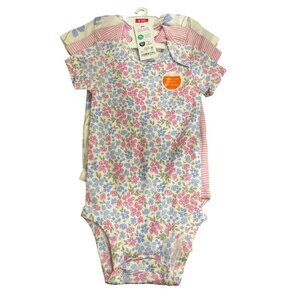 Carters 3-Piece Baby Girl Bodysuit Set Size 6 months Short Sleeve NWT
